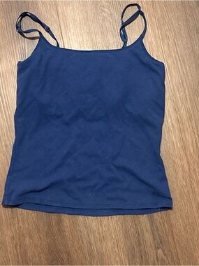 Navy Blue Adjustable Spaghetti Strap Camisole tank top